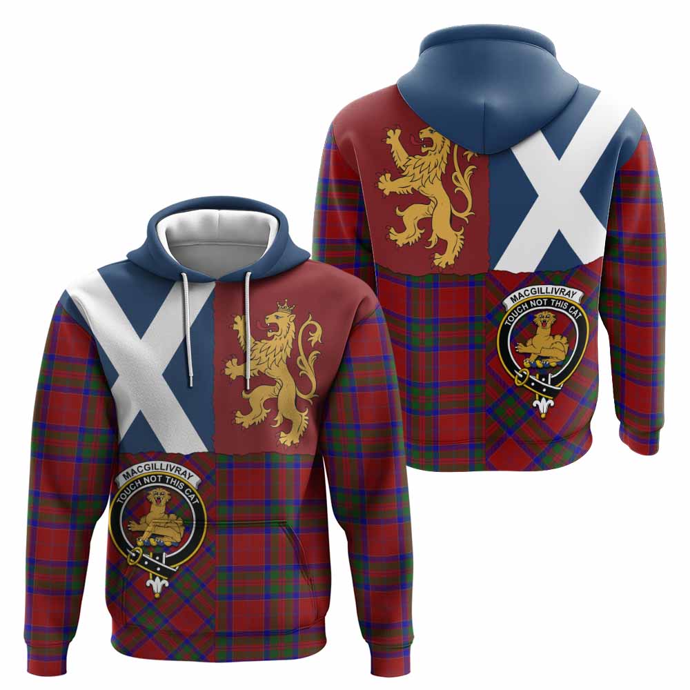 MacGillivray (McGillivray) Crest Tartan Hoodie with Lion Rampant Saltire Style