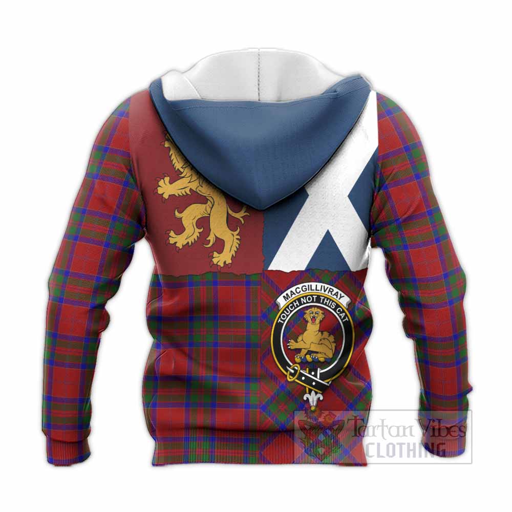 MacGillivray (McGillivray) Crest Tartan Knitted Hoodie with Lion Rampant Saltire Style