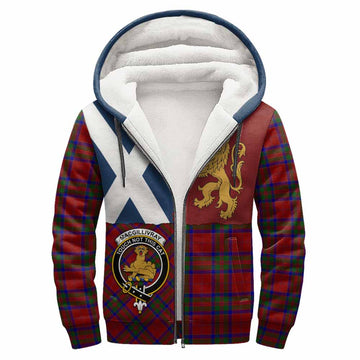 MacGillivray (McGillivray) Crest Tartan Sherpa Hoodie with Lion Rampant Saltire Style