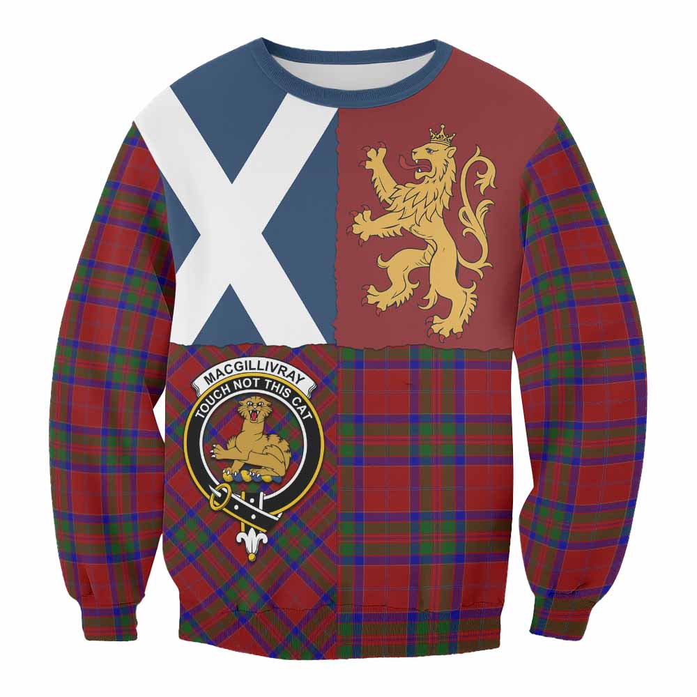 MacGillivray (McGillivray) Crest Tartan Sweatshirt with Lion Rampant Saltire Style