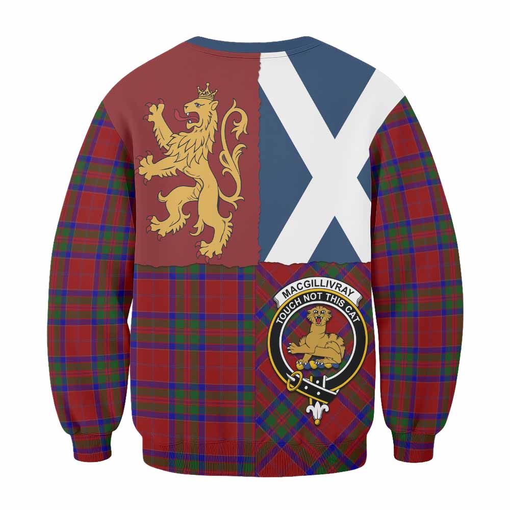 MacGillivray (McGillivray) Crest Tartan Sweatshirt with Lion Rampant Saltire Style