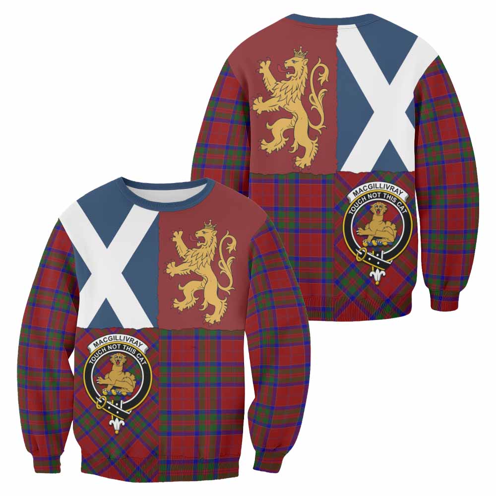 MacGillivray (McGillivray) Crest Tartan Sweatshirt with Lion Rampant Saltire Style