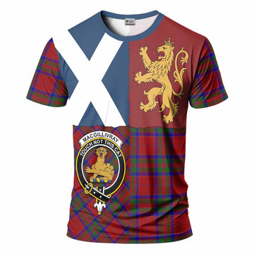 MacGillivray (McGillivray) Crest Tartan T-Shirt with Lion Rampant Saltire Style