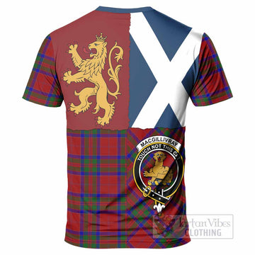 MacGillivray (McGillivray) Crest Tartan T-Shirt with Lion Rampant Saltire Style
