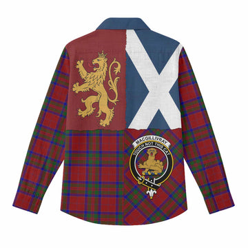 MacGillivray (McGillivray) Crest Tartan Women Casual Shirt with Lion Rampant Saltire Style
