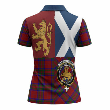 MacGillivray (McGillivray) Crest Tartan Women Polo Shirt with Lion Rampant Saltire Style