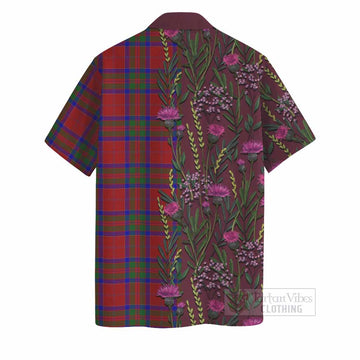 MacGillivray (McGillivray) Family Crest Tartan Hawaiian Shirt Scottish Thistle Flower Pattern Half Style