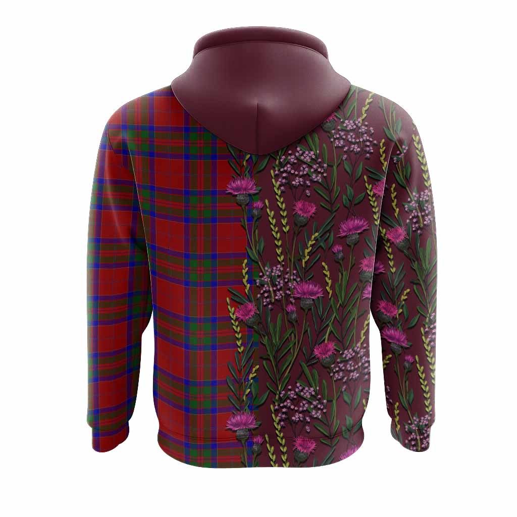 MacGillivray (McGillivray) Family Crest Tartan Hoodie Scottish Thistle Flower Pattern Half Style - Tartan Vibes Clothing