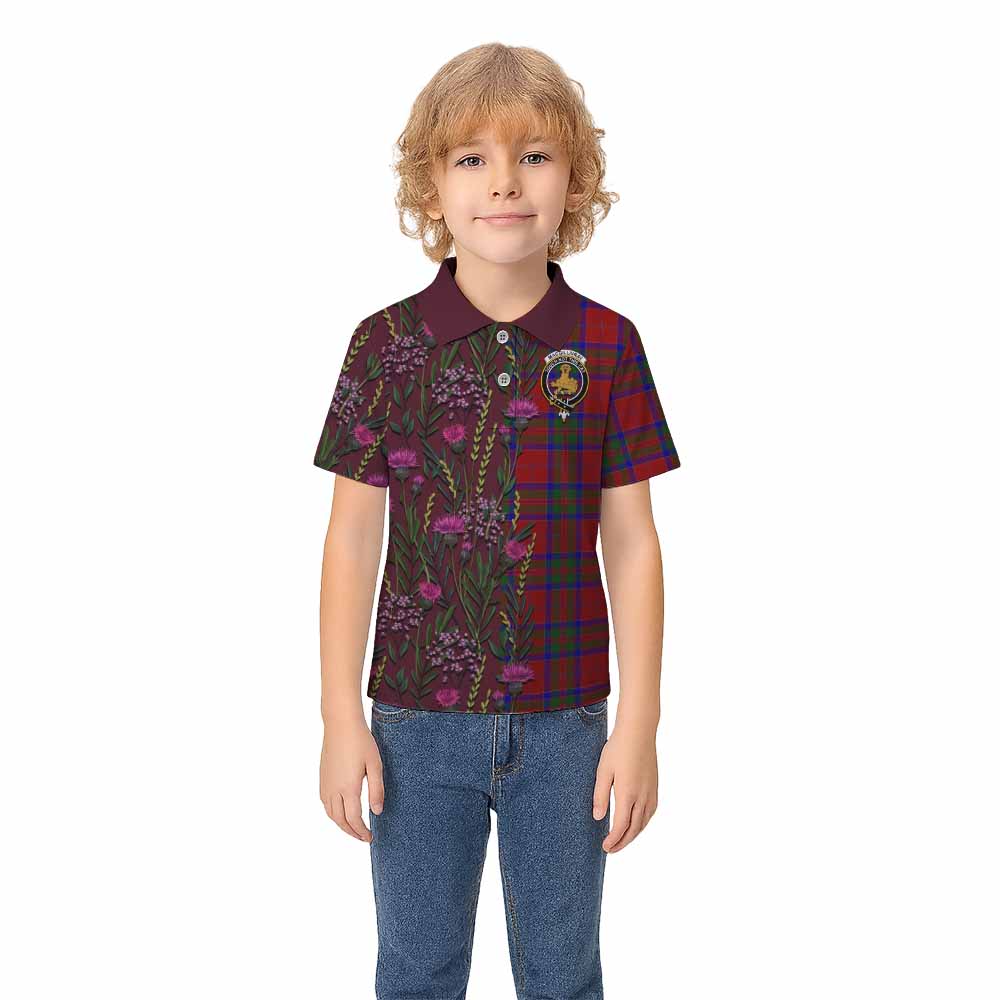 MacGillivray (McGillivray) Family Crest Tartan Kid Polo Shirt Scottish Thistle Flower Pattern Half Style - Tartan Vibes Clothing