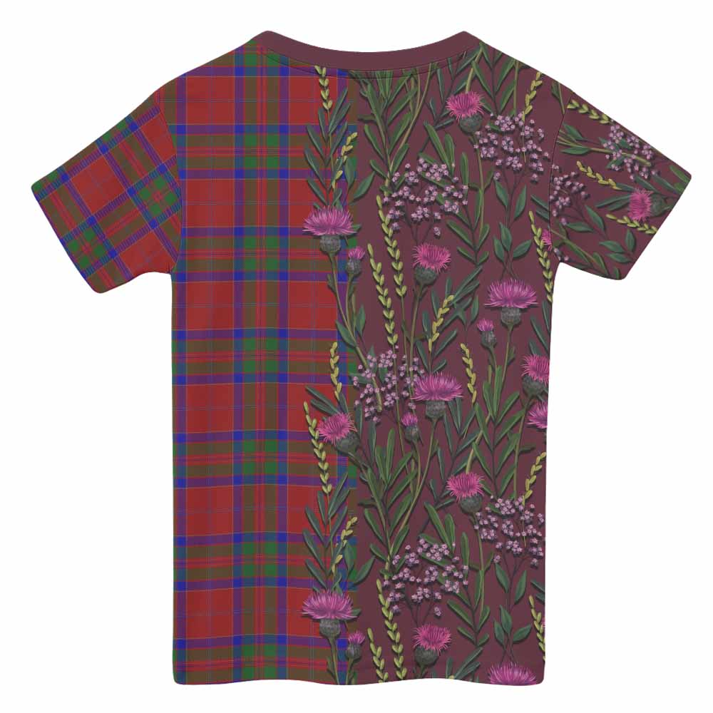 MacGillivray (McGillivray) Family Crest Tartan Kid T-shirt Scottish Thistle Flower Pattern Half Style - Tartan Vibes Clothing