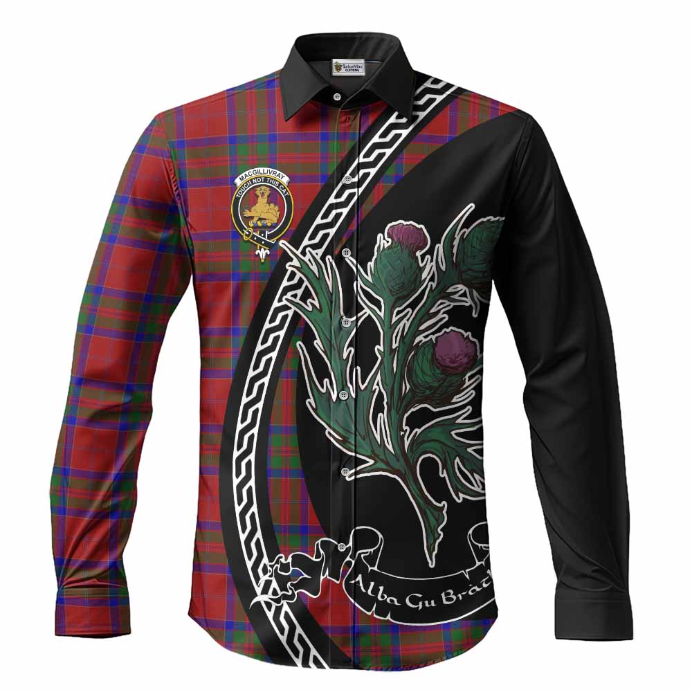 MacGillivray (McGillivray) Family Crest Tartan Long Sleeve Button Shirts Alba Thistle Inspired - Tartan Vibes Clothing