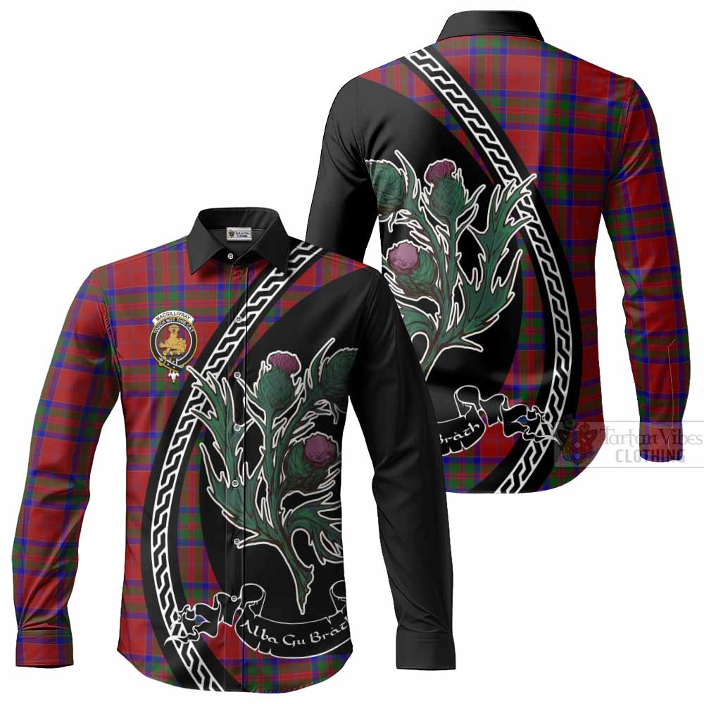 MacGillivray (McGillivray) Family Crest Tartan Long Sleeve Button Shirts Alba Thistle Inspired - Tartan Vibes Clothing