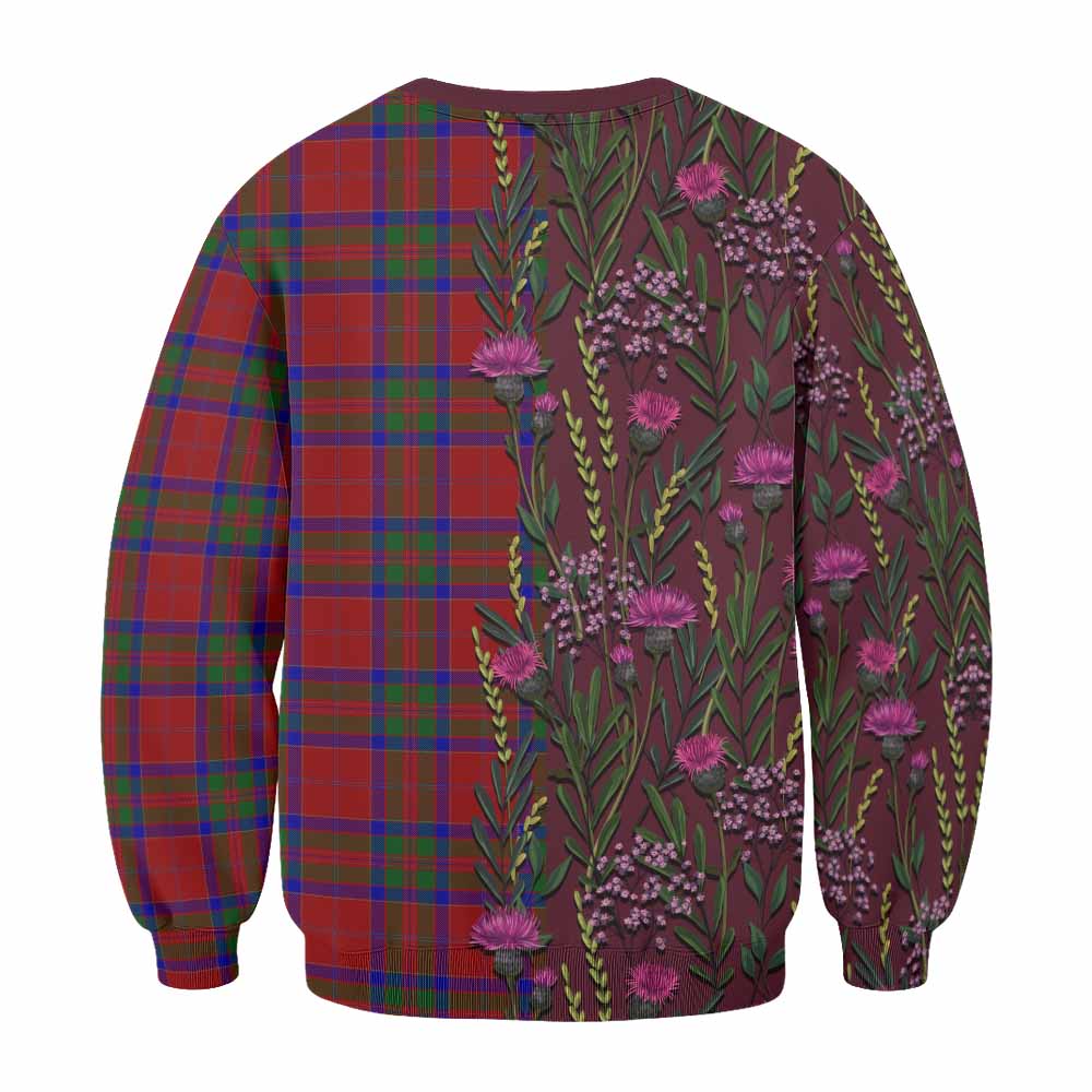 MacGillivray (McGillivray) Family Crest Tartan Sweatshirt Scottish Thistle Flower Pattern Half Style - Tartan Vibes Clothing