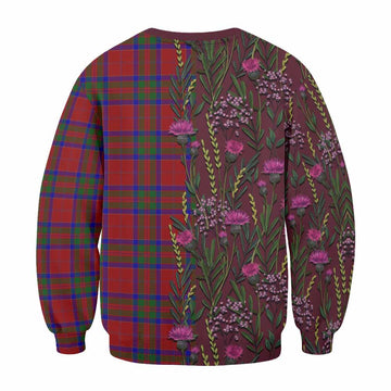 MacGillivray (McGillivray) Family Crest Tartan Sweatshirt Scottish Thistle Flower Pattern Half Style