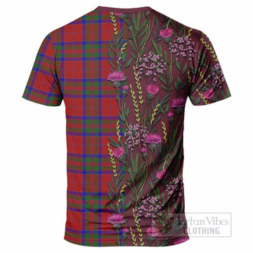 MacGillivray (McGillivray) Family Crest Tartan T-Shirt Scottish Thistle Flower Pattern Half Style - Tartan Vibes Clothing