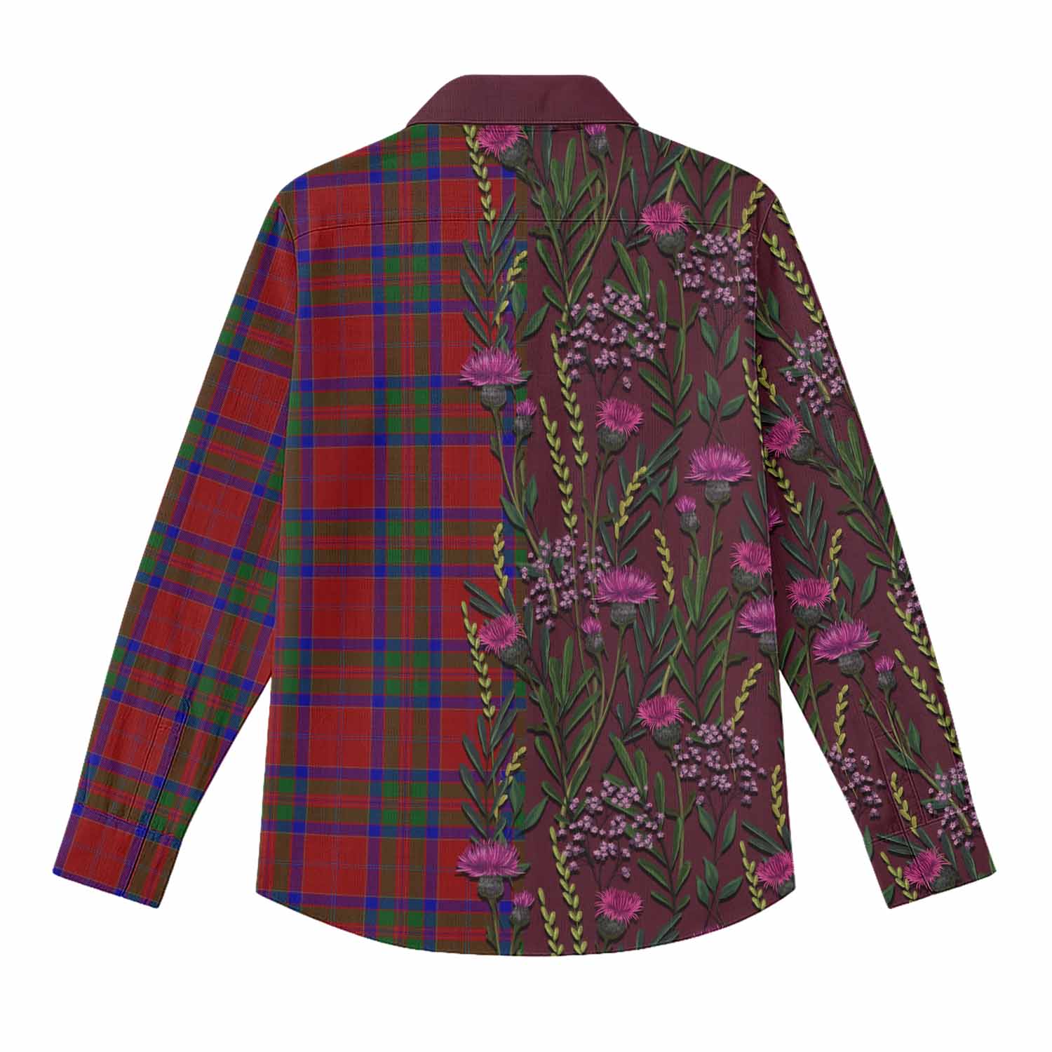 MacGillivray (McGillivray) Family Crest Tartan Women Casual Shirt Scottish Thistle Flower Pattern Half Style - Tartan Vibes Clothing