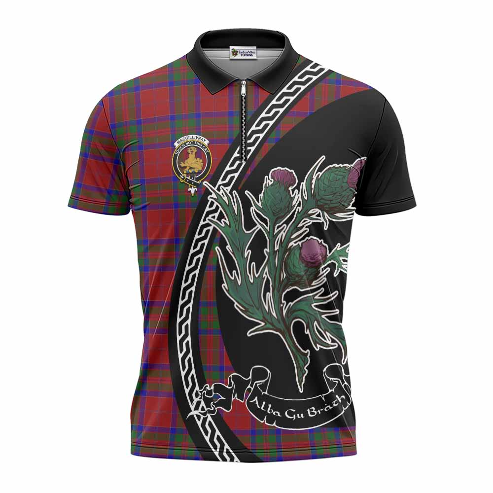 MacGillivray (McGillivray) Family Crest Tartan Zipper Polo Shirt Alba Thistle Inspired - Tartan Vibes Clothing
