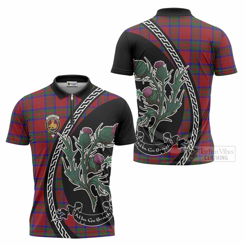 MacGillivray (McGillivray) Family Crest Tartan Zipper Polo Shirt Alba Thistle Inspired - Tartan Vibes Clothing