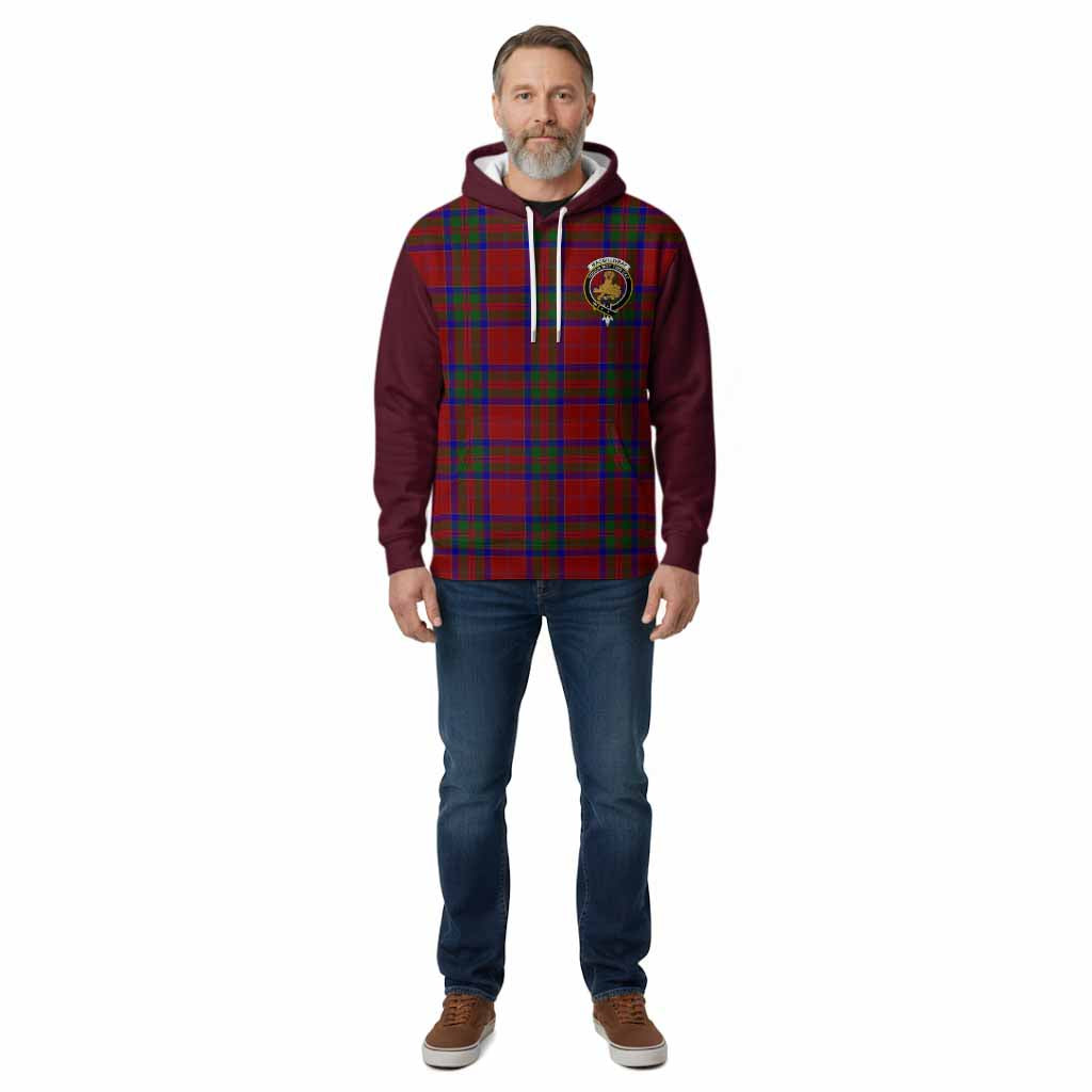MacGillivray (McGillivray) Tartan Accent Cotton Hoodie with Family Crest