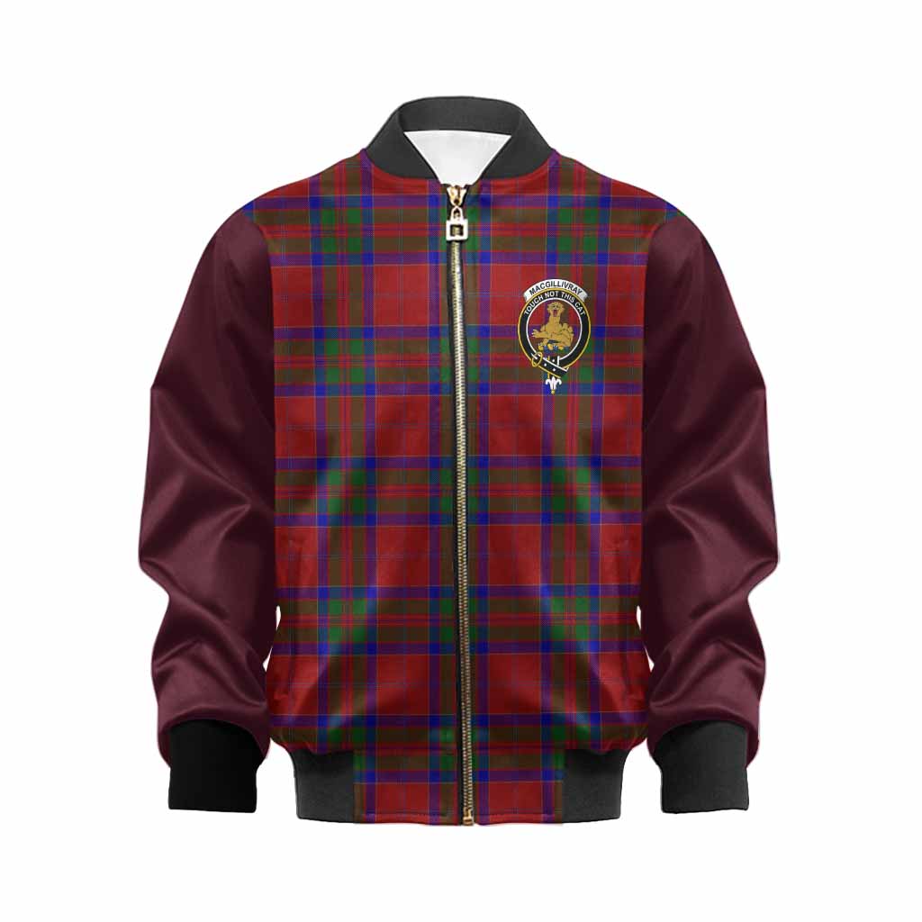 MacGillivray (McGillivray) Tartan Accent Kid Bomber Jacket with Family Crest