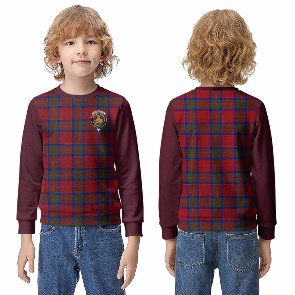 MacGillivray (McGillivray) Tartan Accent Kid Knitted Sweatshirt with Family Crest