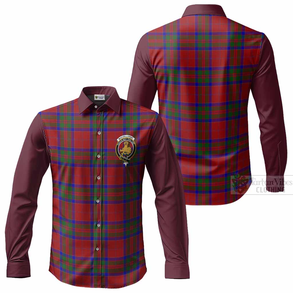 MacGillivray (McGillivray) Tartan Accent Long Sleeve Button Shirts with Family Crest