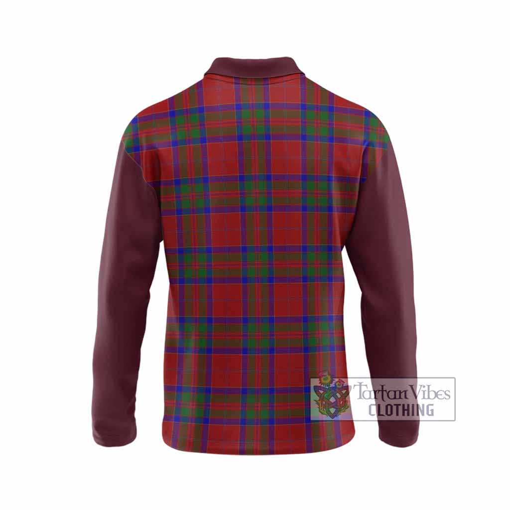 MacGillivray (McGillivray) Tartan Accent Long Sleeve Polo Shirt with Family Crest