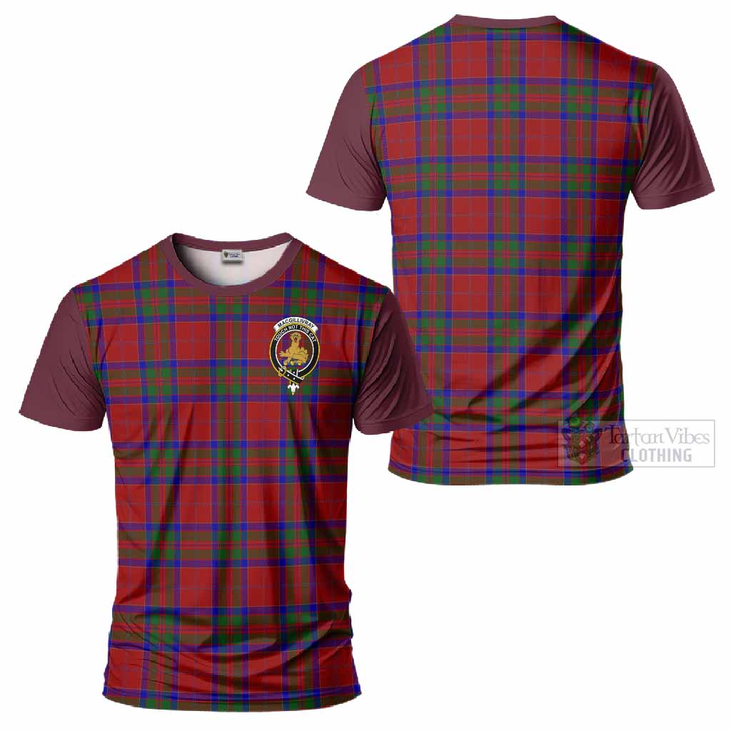 MacGillivray (McGillivray) Tartan Accent T-Shirt with Family Crest