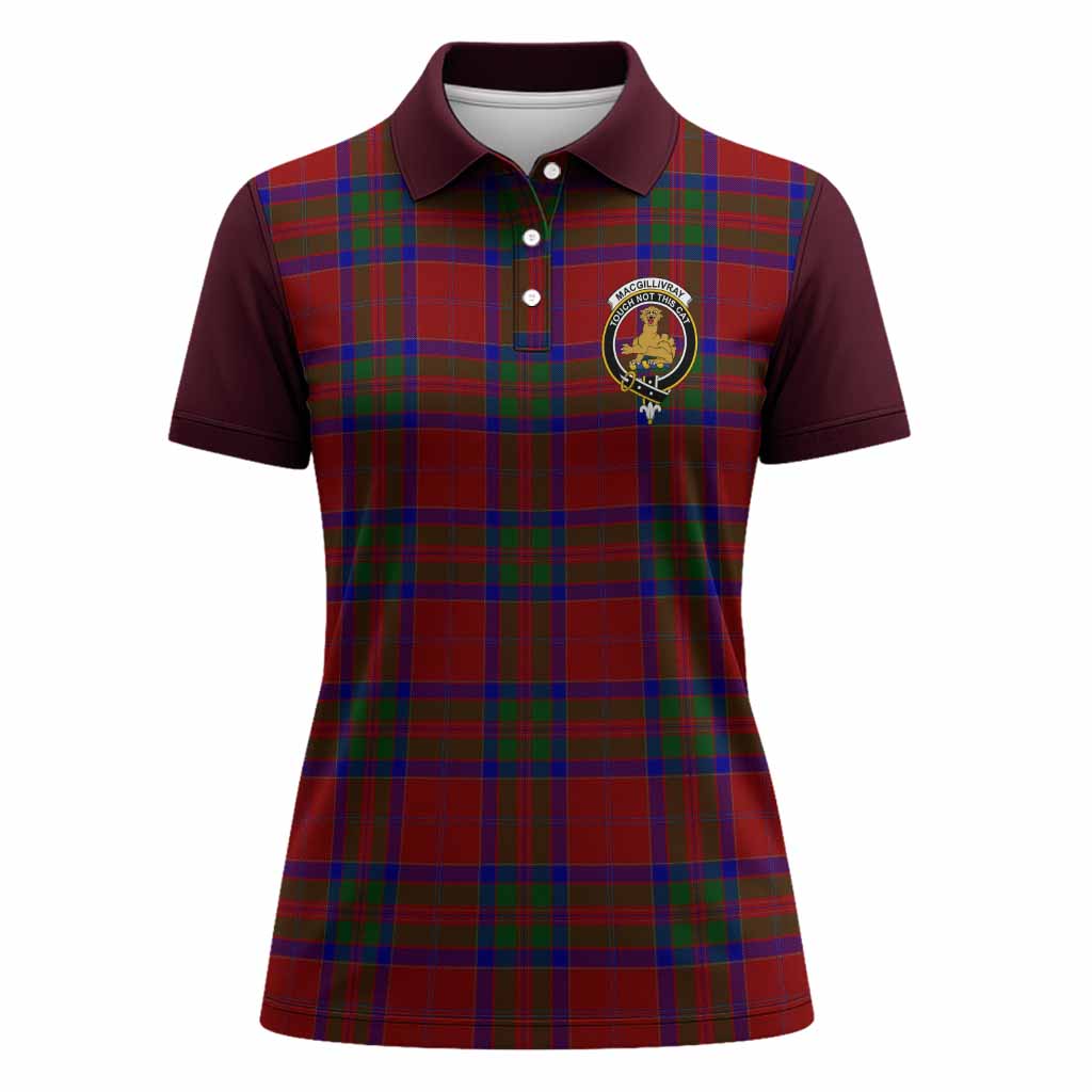 MacGillivray (McGillivray) Tartan Accent Women Polo Shirt with Family Crest
