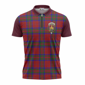 MacGillivray (McGillivray) Tartan Accent Zipper Polo Shirt with Family Crest