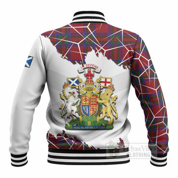 MacGillivray (McGillivray) Tartan Baseball Jacket with Family Crest and Lion Rampant Grunge Style