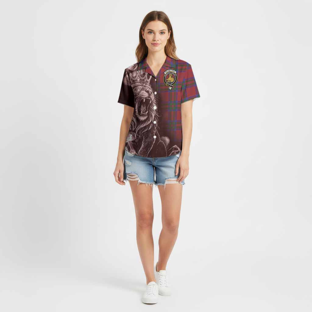 MacGillivray (McGillivray) Tartan Cotton Hawaiian Shirt Roaring Lion Heritage
