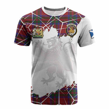 MacGillivray (McGillivray) Tartan Cotton T-shirt with Family Crest and Lion Rampant Grunge Style