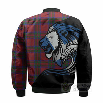 MacGillivray (McGillivray) Tartan Crest Bomber Jacket Scottish Golden Lions Wave Flow