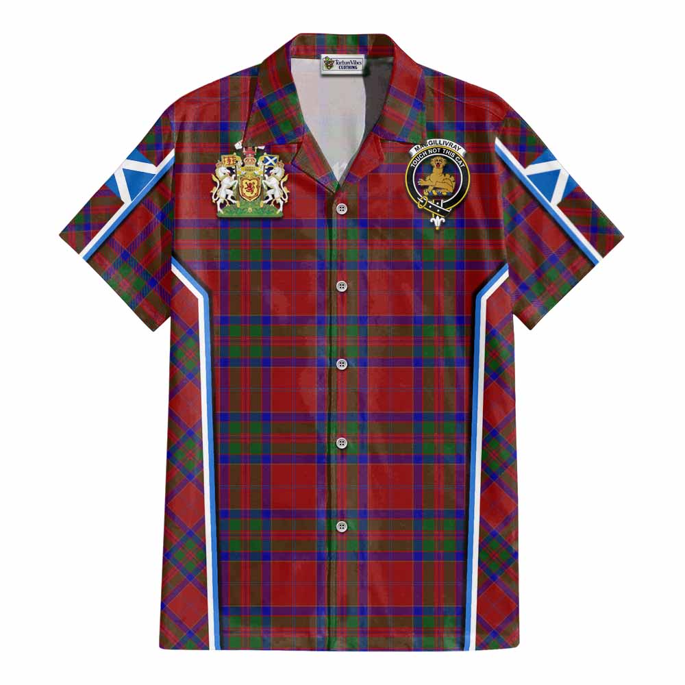 MacGillivray (McGillivray) Tartan Crest Cotton Hawaiian Shirt Scotland Coat of Arm Flag Style - Tartan Vibes Clothing