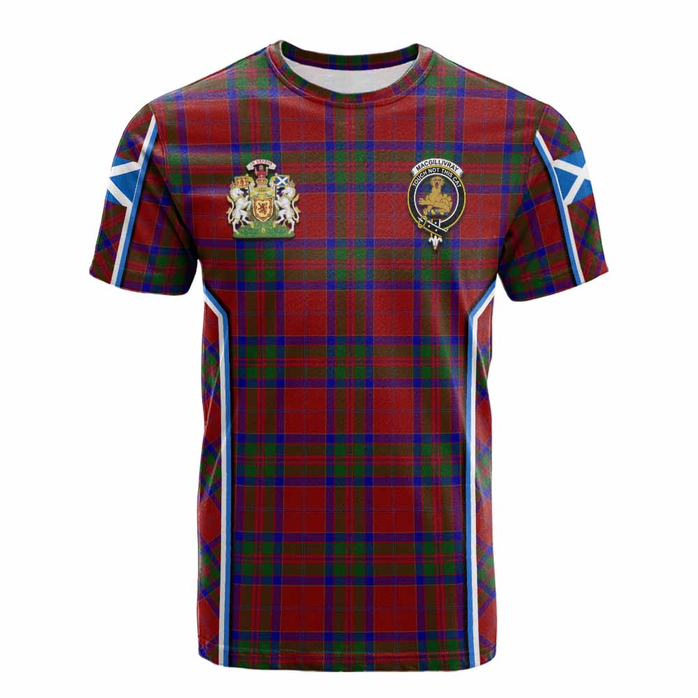 MacGillivray (McGillivray) Tartan Crest Cotton T-shirt Scotland Coat of Arm Flag Style - Tartan Vibes Clothing