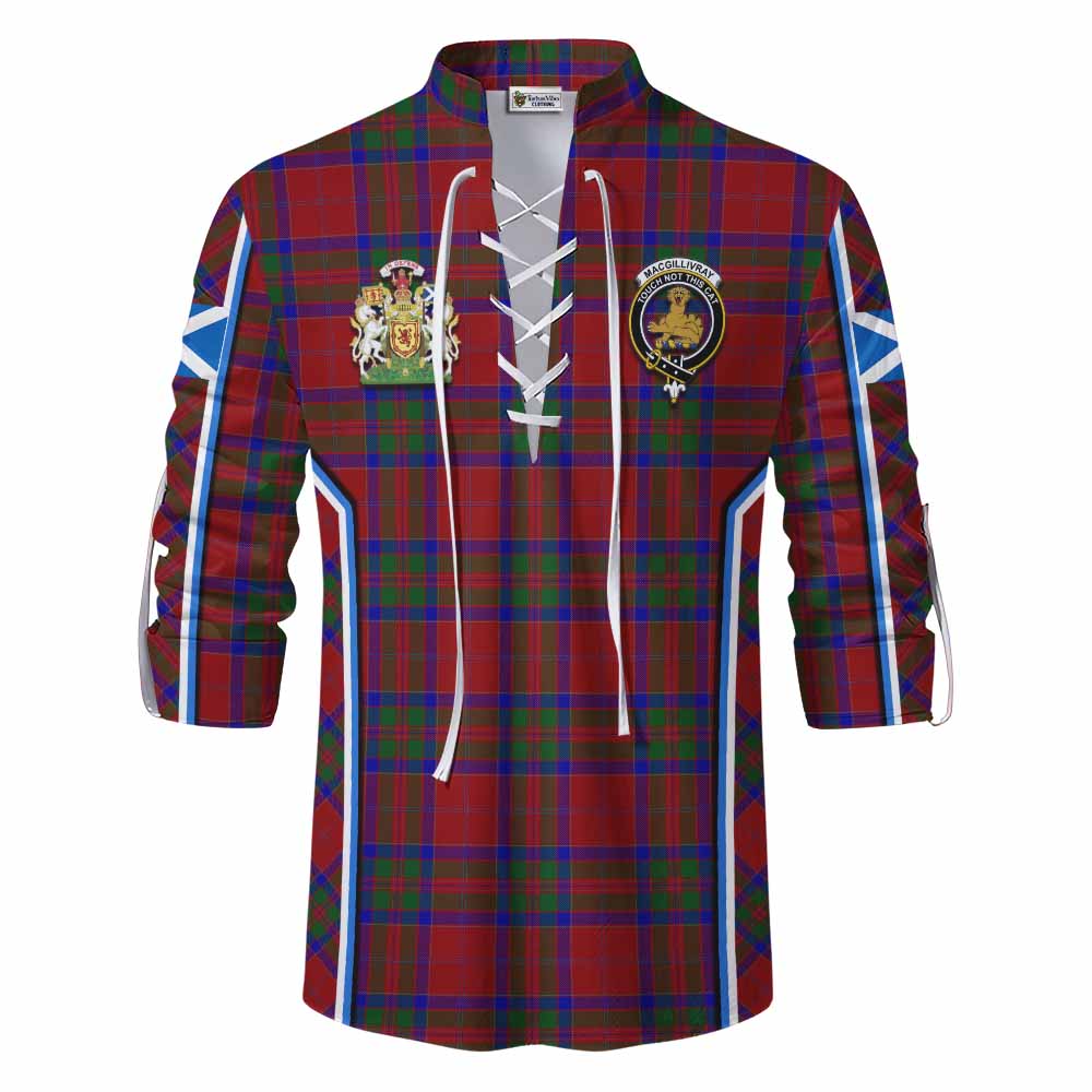 MacGillivray (McGillivray) Tartan Crest Ghillie Kilt Shirt Scotland Coat of Arm Flag Style - Tartan Vibes Clothing