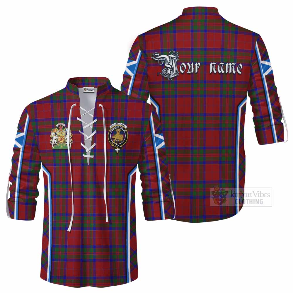 MacGillivray (McGillivray) Tartan Crest Ghillie Kilt Shirt Scotland Coat of Arm Flag Style - Tartan Vibes Clothing