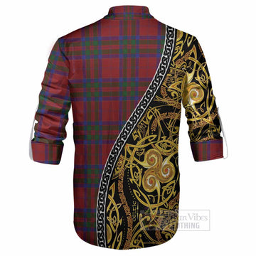 MacGillivray (McGillivray) Tartan Crest Ghillie Shirt Celtic Knot and Triple Trickle Spiral Symbols