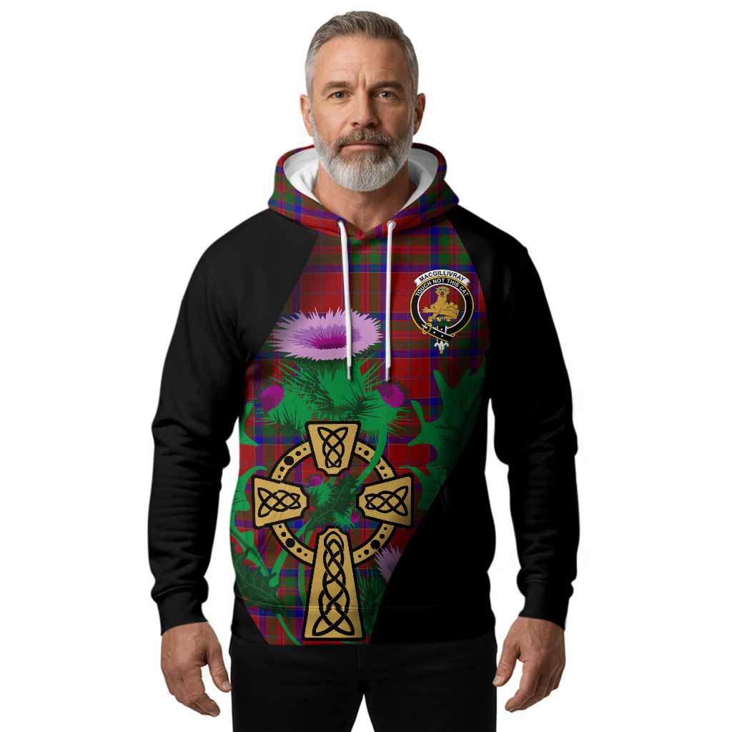 MacGillivray (McGillivray) Tartan Crest Hoodie Celtic Cross Thistle Flowers