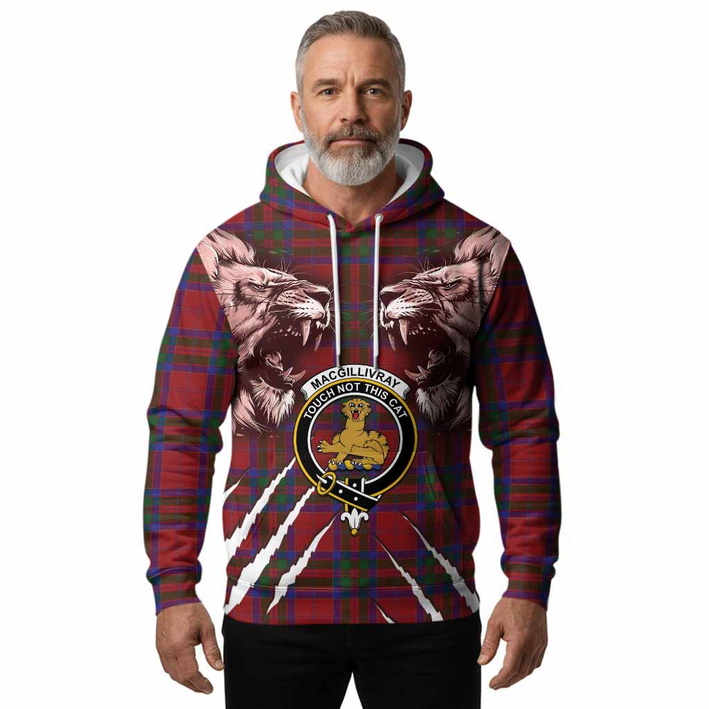 MacGillivray (McGillivray) Tartan Crest Hoodie Ferocious Lion Style