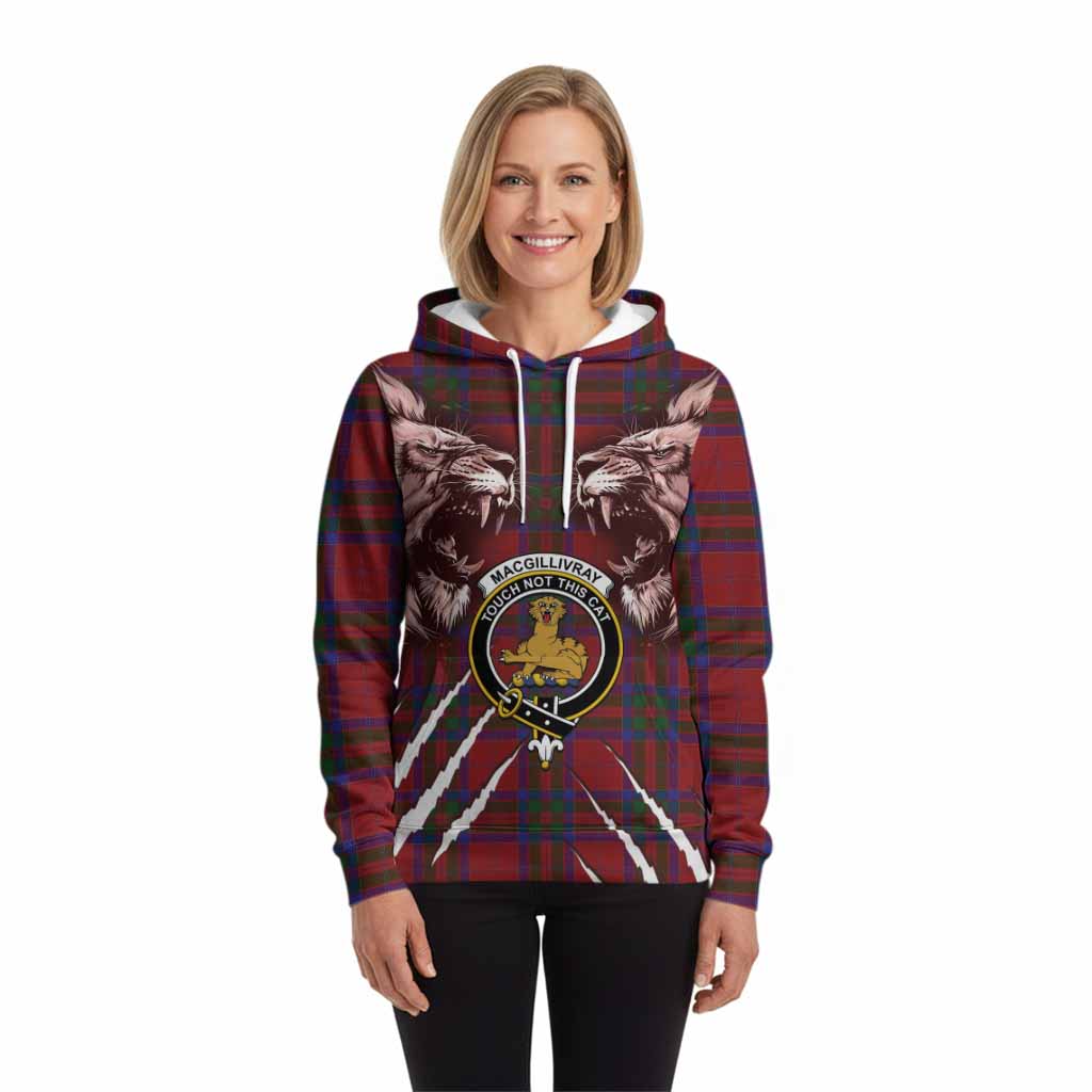 MacGillivray (McGillivray) Tartan Crest Hoodie Ferocious Lion Style