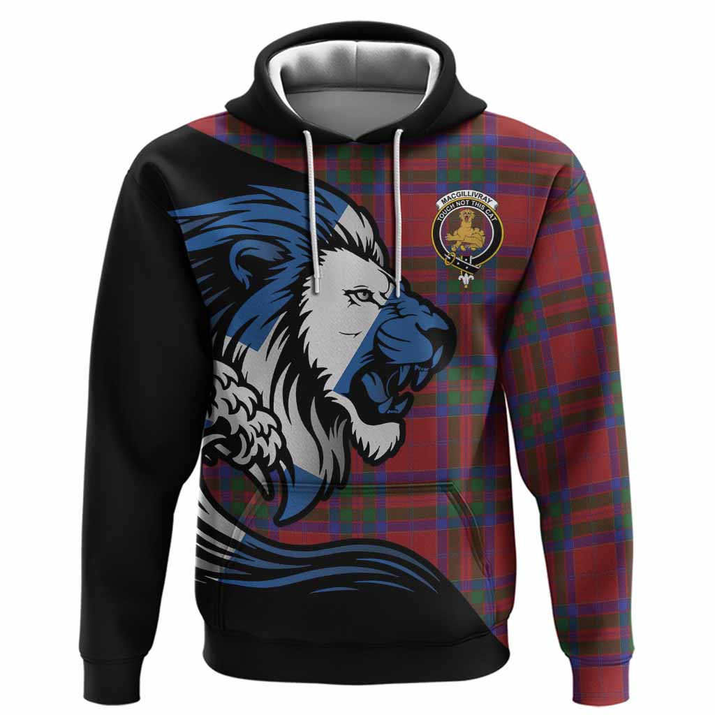 MacGillivray (McGillivray) Tartan Crest Hoodie Scottish Golden Lions Wave Flow