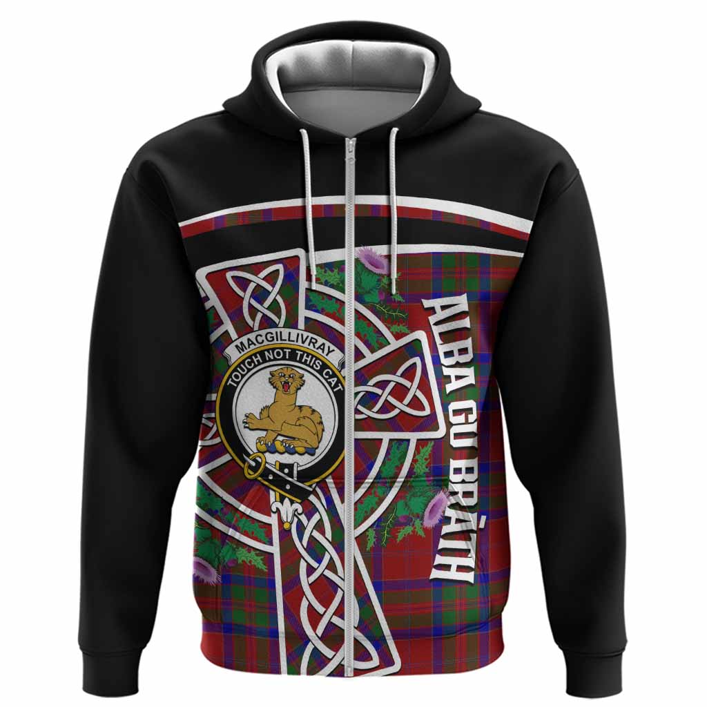 MacGillivray (McGillivray) Tartan Crest Hoodie Scottish Thistle Celtic Cross Alba Gu Brath