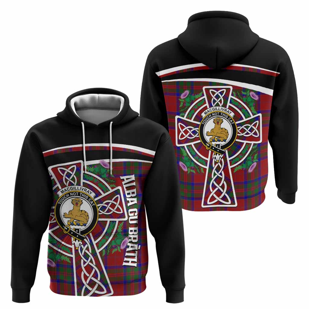 MacGillivray (McGillivray) Tartan Crest Hoodie Scottish Thistle Celtic Cross Alba Gu Brath