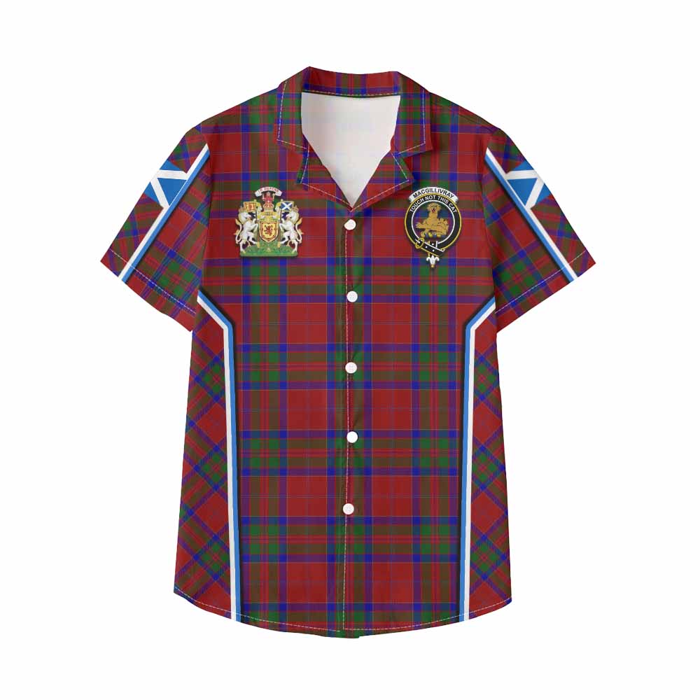 MacGillivray (McGillivray) Tartan Crest Kid Hawaiian Shirt Scotland Coat of Arm Flag Style - Tartan Vibes Clothing