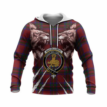 MacGillivray (McGillivray) Tartan Crest Knitted Hoodie Ferocious Lion Style