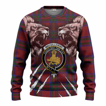 MacGillivray (McGillivray) Tartan Crest Knitted Sweater Ferocious Lion Style