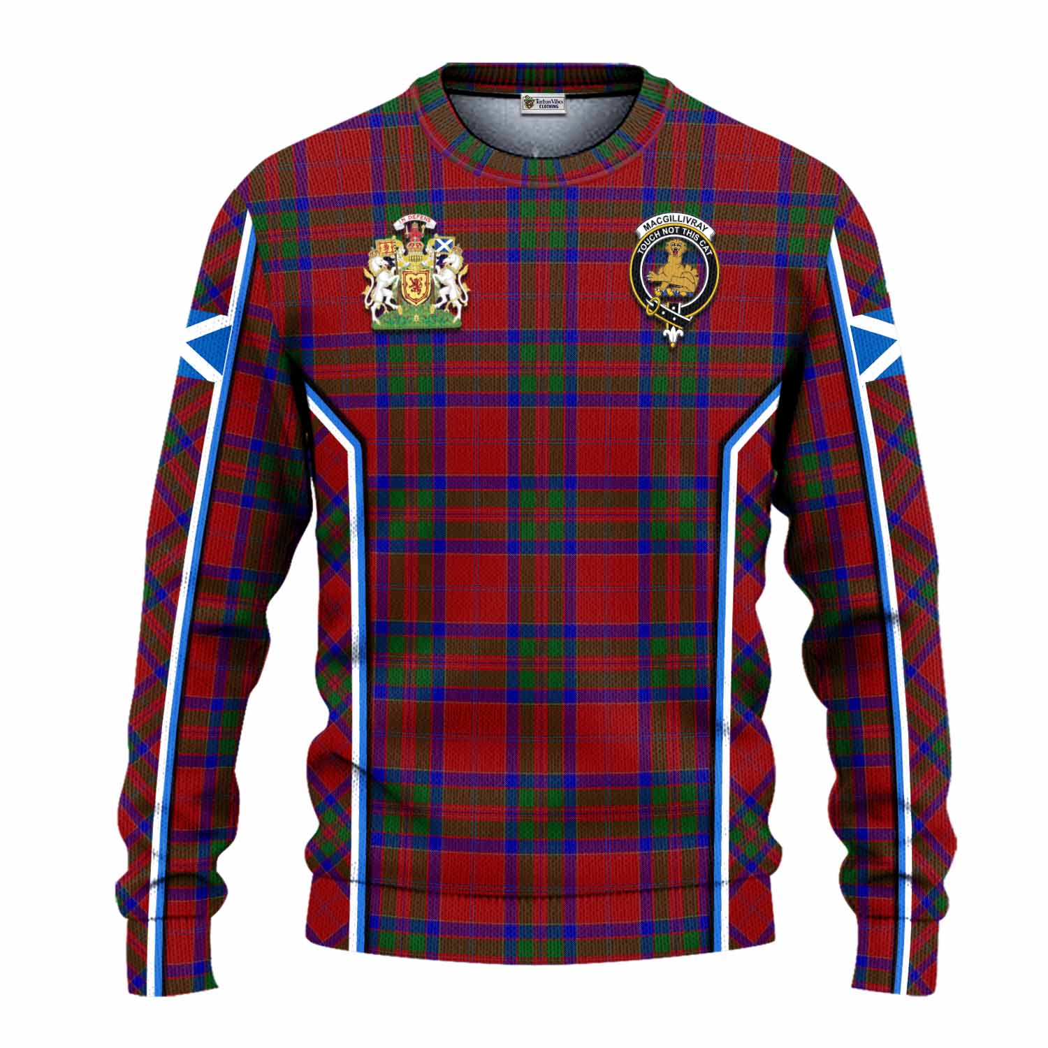 MacGillivray (McGillivray) Tartan Crest Knitted Sweater Scotland Coat of Arm Flag Style - Tartan Vibes Clothing