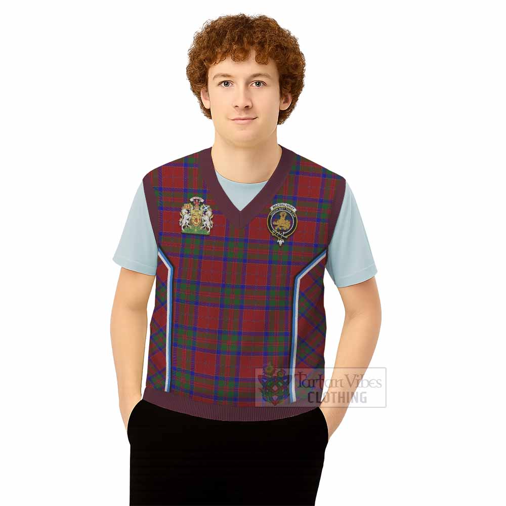 MacGillivray (McGillivray) Tartan Crest Knitted V-Neck Vest Scotland Coat of Arm Flag Style - Tartan Vibes Clothing